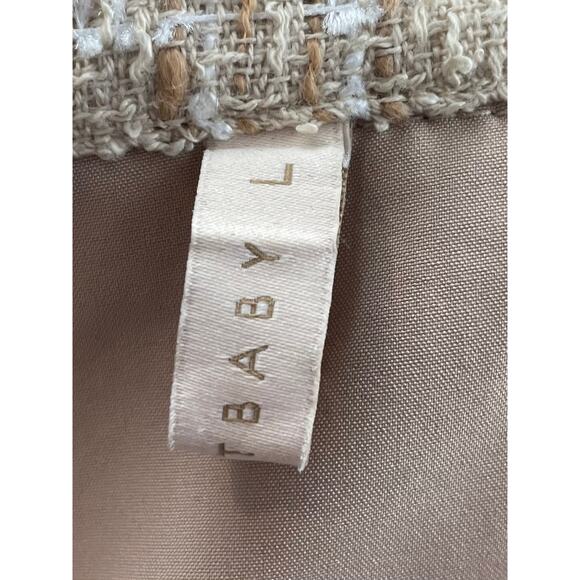 Beige Tweed Babydoll Mini Dress, Size L - Picture 6 of 6